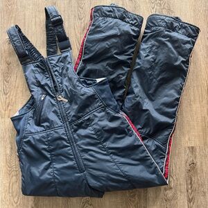 Vintage Snow Bib Overalls with Red Trim